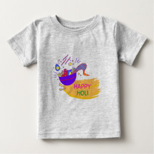 Camiseta Para Bebê "Feliz Holi - Uma Arte Festiva"