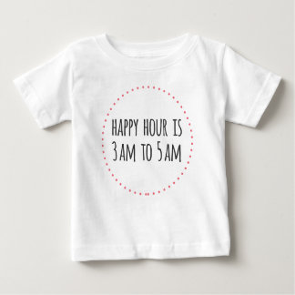 Camiseta Para Bebê Feliz Horário das 3h às 5h Engraçado