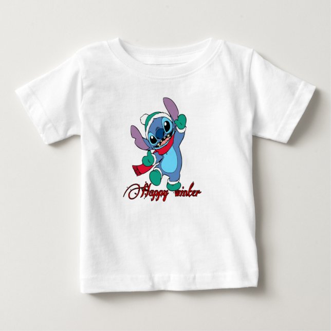 Camiseta Para Bebê Feliz inverno (Frente)