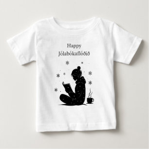 Camiseta Para Bebê Feliz Jolabokaflod – Enchente de Livros Islandesa
