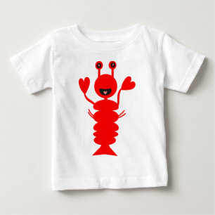 Camiseta Para Bebê Feliz Lagosta