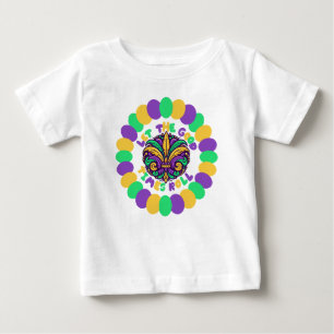 Camiseta Para Bebê Feliz Mardi Gras fleur-de-lis