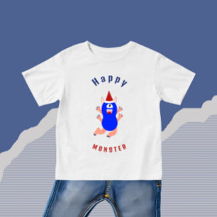 Camiseta Para Bebê Feliz Monstro