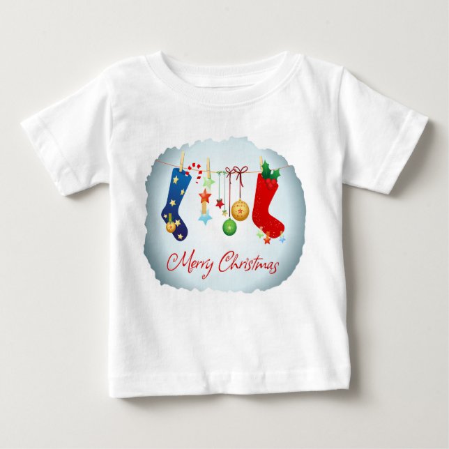 Camiseta Para Bebê Feliz Natal (Frente)