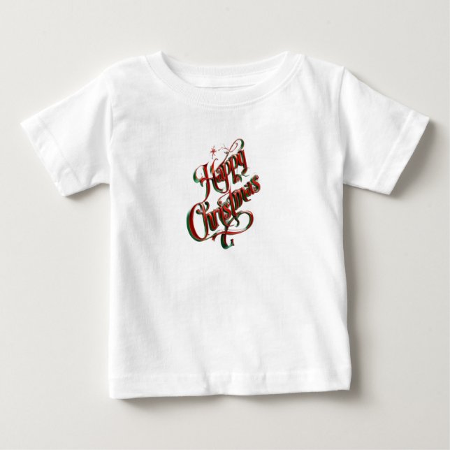 Camiseta Para Bebê Feliz Natal (Frente)