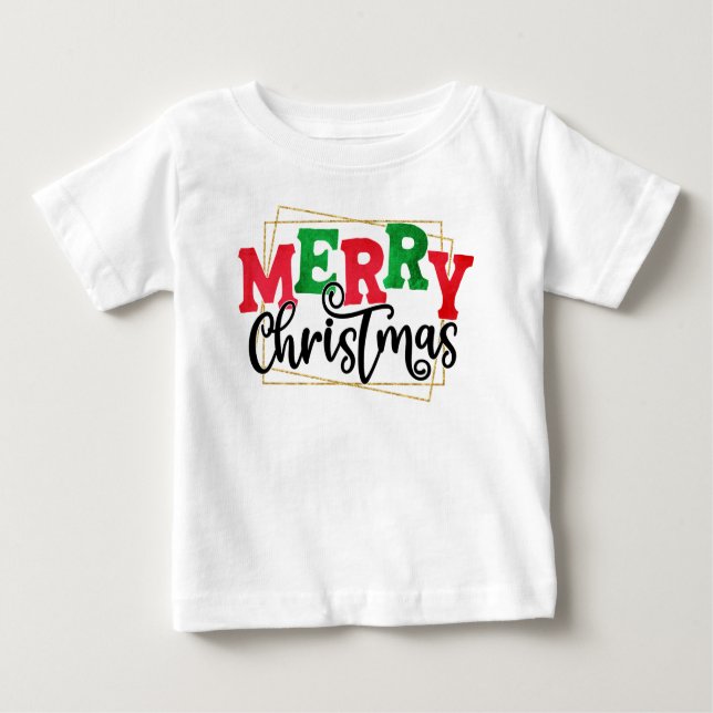 Camiseta Para Bebê Feliz Natal (Frente)