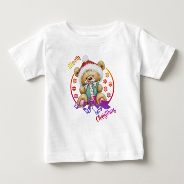 Camiseta Para Bebê Feliz Natal (Frente)