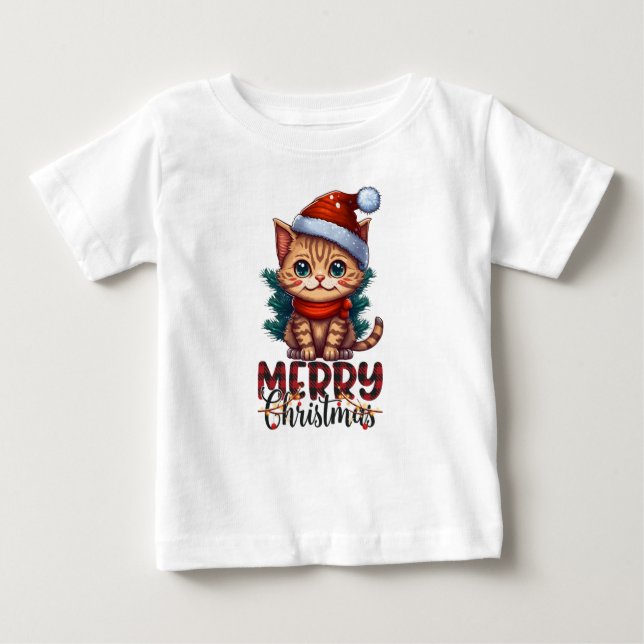 Camiseta Para Bebê Feliz Natal (Frente)