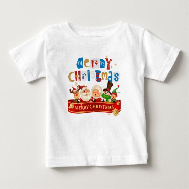 Camiseta Para Bebê feliz natal (Frente)