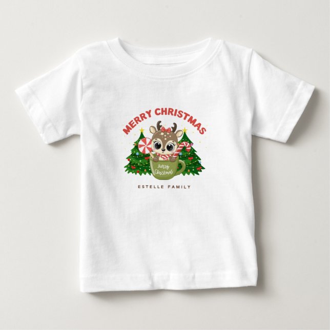 Camiseta Para Bebê Feliz Natal Bebê (Frente)