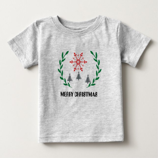 Camiseta Para Bebê Feliz Natal Bebê (Frente)