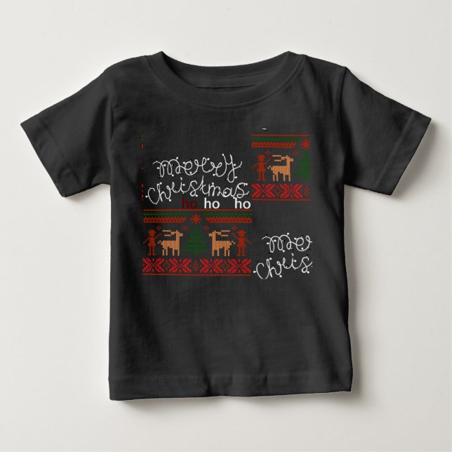 Camiseta Para Bebê Feliz Natal Bebê  (Frente)