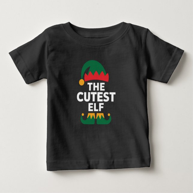 Camiseta Para Bebê Feliz Natal da Família do Elf Mais Justo (Frente)