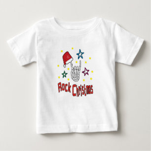 Camiseta Para Bebê Feliz Natal de Rock