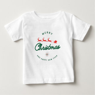 Camiseta Para Bebê Feliz Natal e Ano Novo
