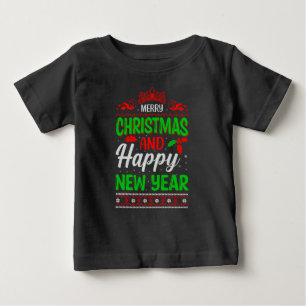 Camiseta Para Bebê Feliz Natal E Feliz ano novo-61064
