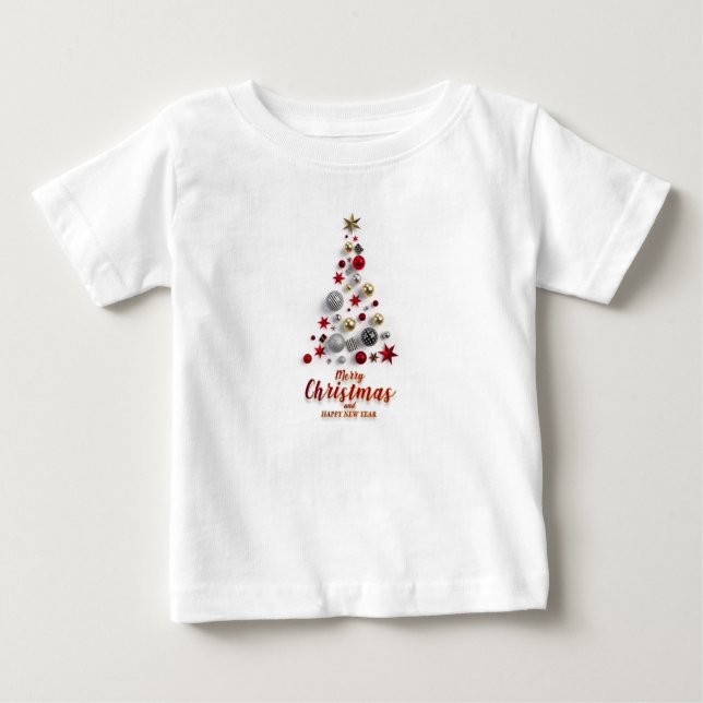 Camiseta Para Bebê Feliz Natal e inverno (Frente)