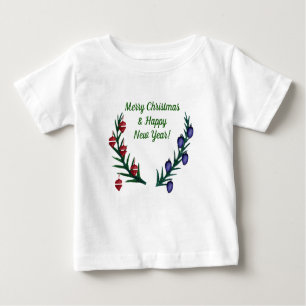 Camiseta Para Bebê Feliz Natal, Feliz ano novo