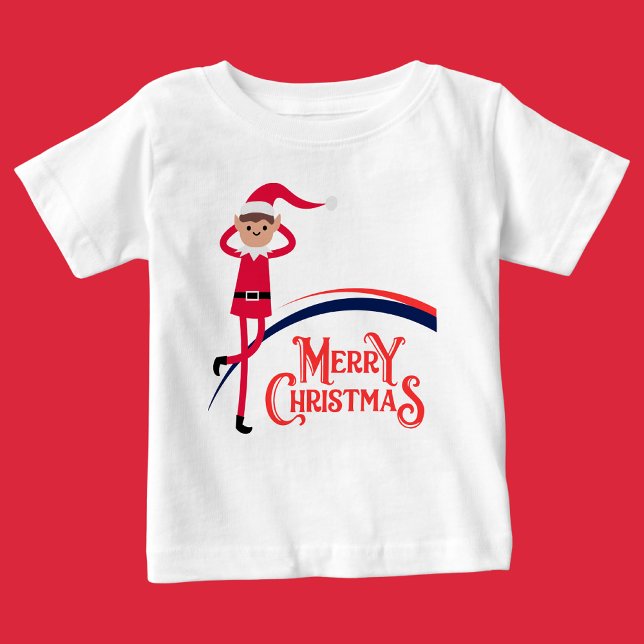 Camiseta Para Bebê Feliz Natal, Feliz e Brilho, (Criador carregado)