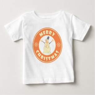 Camiseta Para Bebê Feliz Natal Feliz Snowman famoso estilo de café