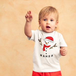 Camiseta Para Bebê Feliz Natal Festivo Festivo, Snowman