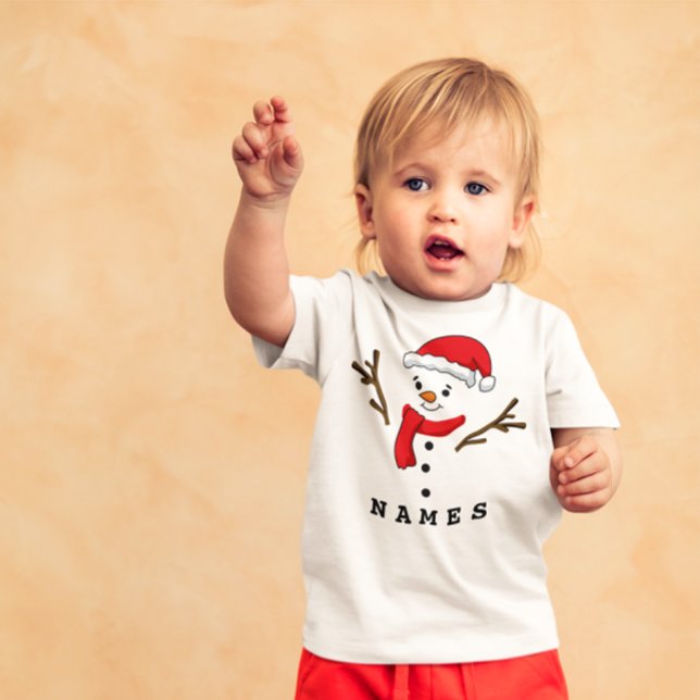 Camiseta Para Bebê Feliz Natal Festivo Festivo, Snowman (Criador carregado)