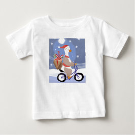 Camiseta Para Bebê Feliz natal ganso