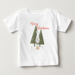 Camiseta Para Bebê Feliz Natal Gnome Adorável Combinando
