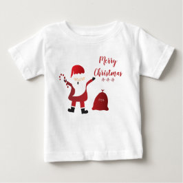 Camiseta Para Bebê Feliz Natal Ho Ho Papai Noel