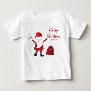Camiseta Para Bebê Feliz Natal Ho Ho Papai Noel