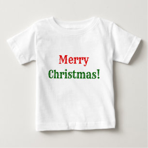 Camiseta Para Bebê "Feliz Natal liso, simples, vermelho & verde! "