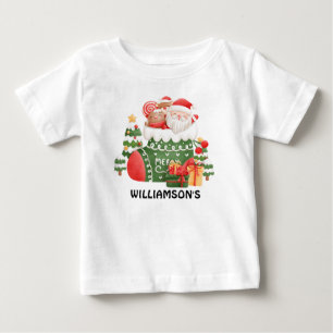 Camiseta Para Bebê Feliz Natal Papai Noel Diz Personalizado