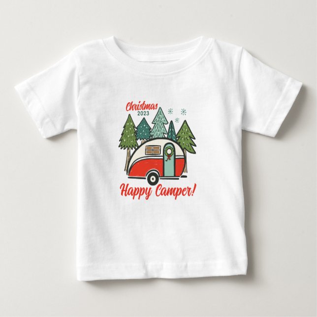 Camiseta Para Bebê Feliz Natal personalizado (Frente)