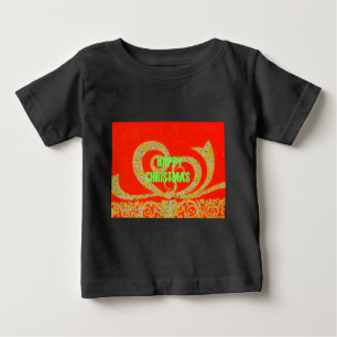 Camiseta Para Bebê Feliz Ouro de Natal Red Snowflex.jpg
