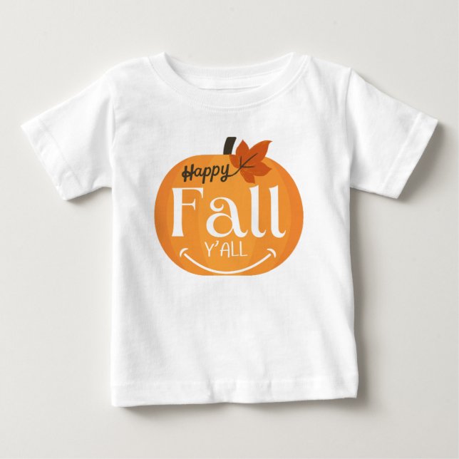 Camiseta Para Bebê Feliz outono  (Frente)