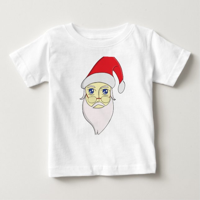 Camiseta Para Bebê Feliz Papai noel de Natal (Frente)
