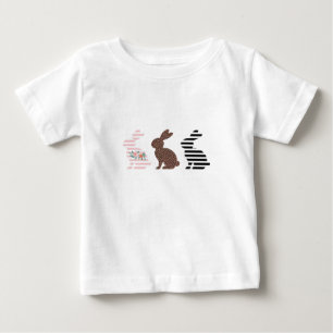 Camiseta Para Bebê Feliz Páscoa Coelhinho Leopardo Fofinho da Páscoa