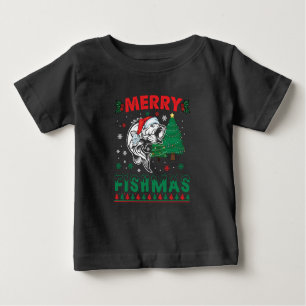 Camiseta Para Bebê Feliz Peixes Pai Pesca Natal Natal