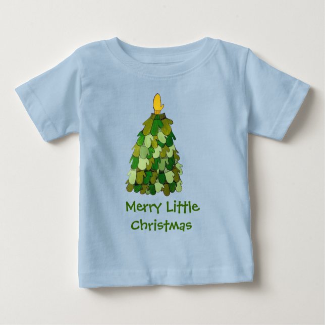 Camiseta Para Bebê Feliz Pequena Criança de Natal (Frente)