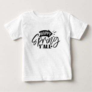 Camiseta Para Bebê Feliz Primavera para Todos Tipografia Design-49765