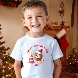 Camiseta Para Bebê Feliz Primeiro Aniversário Presente de Natal