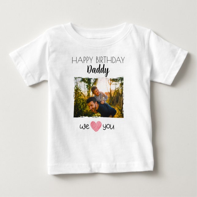 CAMISETA PARA BEBÊ FELIZ ROUPAS PERSONALIZADAS DE PAI DE ANIVERSÁRIO (Frente)