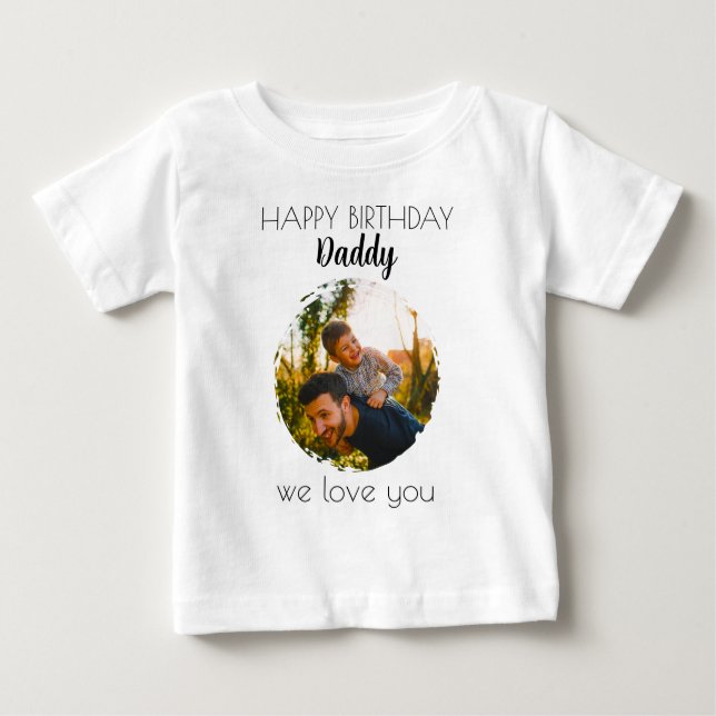 CAMISETA PARA BEBÊ FELIZ ROUPAS PERSONALIZADAS DE PAI DE ANIVERSÁRIO (Frente)