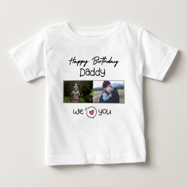 CAMISETA PARA BEBÊ FELIZ ROUPAS PERSONALIZADAS DE PAI DE ANIVERSÁRIO (Frente)