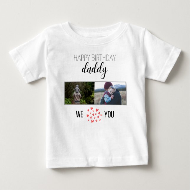 CAMISETA PARA BEBÊ FELIZ ROUPAS PERSONALIZADAS DE PAI DE ANIVERSÁRIO (Frente)