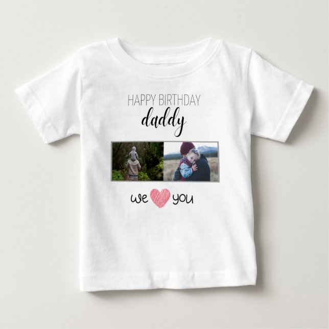 CAMISETA PARA BEBÊ FELIZ ROUPAS PERSONALIZADAS DE PAI DE ANIVERSÁRIO (Frente)