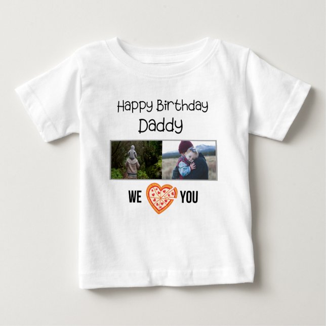 CAMISETA PARA BEBÊ FELIZ ROUPAS PERSONALIZADAS DE PAI DE ANIVERSÁRIO (Frente)