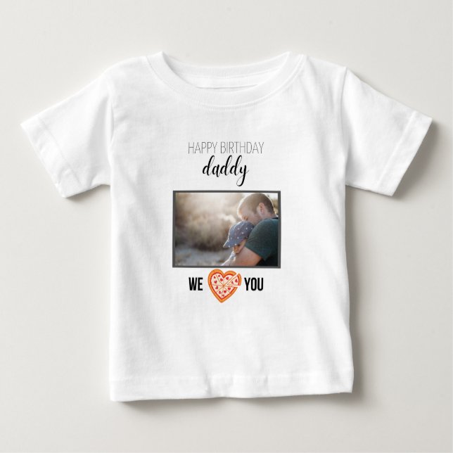 CAMISETA PARA BEBÊ FELIZ ROUPAS PERSONALIZADAS DE PAI DE ANIVERSÁRIO (Frente)