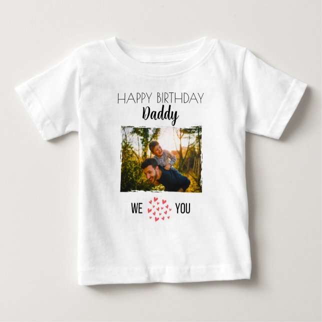 CAMISETA PARA BEBÊ FELIZ ROUPAS PERSONALIZADAS DE PAI DE ANIVERSÁRIO (Frente)
