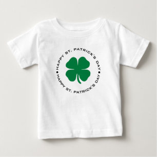 Camiseta Para Bebê Feliz Rua do Dia de Patrick Shamrock Lucky Charm